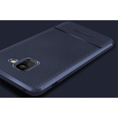 Samsung Galaxy A8+ 2018 (A730F) „Armor“ cieta silikona (TPU) zils apvalks / vacins.lv