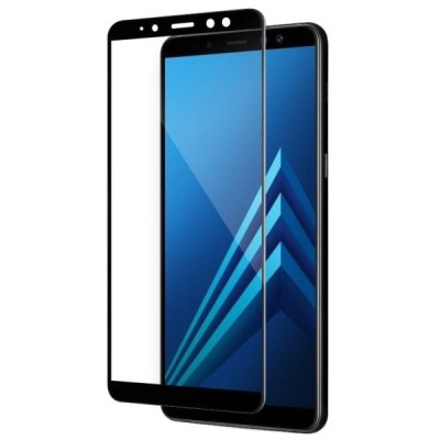 Samsung Galaxy A8+ 2018 (A730F) Calans Tempered Glass melns ekrāna aizsargstikls / Vacins.lv
