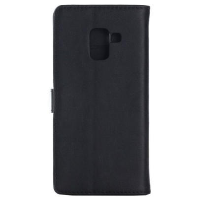 Samsung Galaxy A8 2018 (A530F) atverčiamas juodas odinis retro dėklas - piniginė / Priedai.lt