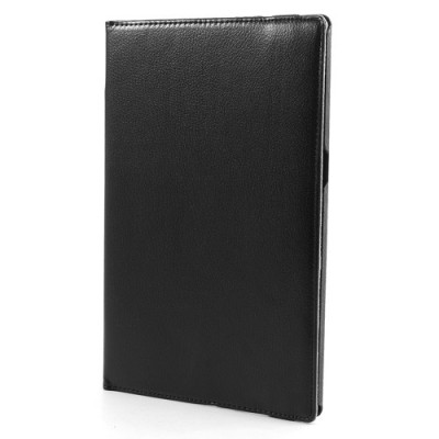 Sony Xperia Tablet Z atverčiamas juodas odinis dėklas (dėkliukas), sukiojamas 360° / Priedai.lt