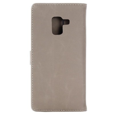 Samsung Galaxy A8 2018 (A530F) atverčiamas smėlio spalvos odinis retro dėklas - piniginė / Priedai.lt