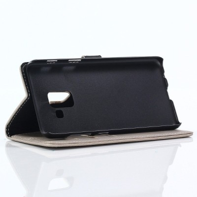 Samsung Galaxy A8 2018 (A530F) atverčiamas smėlio spalvos odinis retro dėklas - piniginė / Priedai.lt