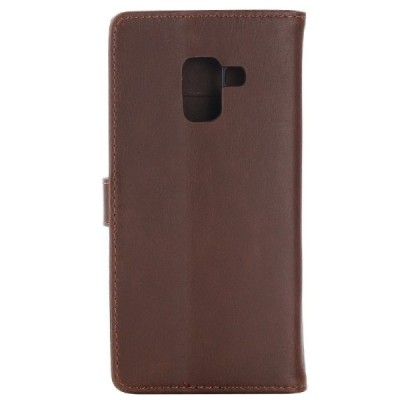 Samsung Galaxy A8 2018 (A530F) atvēramais ādas tumši brūns retro maciņš (maks) / Vacins.lv