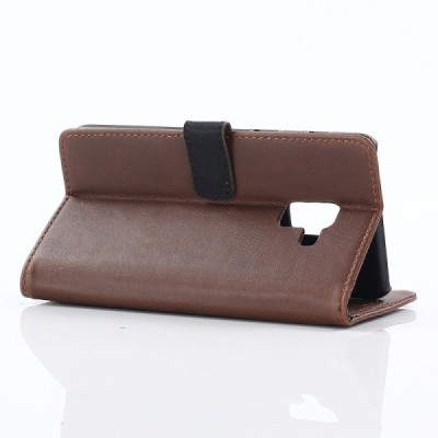 Samsung Galaxy A8 2018 (A530F) atvēramais ādas tumši brūns retro maciņš (maks) / Vacins.lv