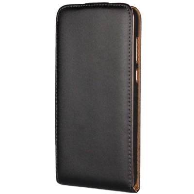 Huawei Mate 10 Lite klasikinis vertikaliai atverčiamas juodas odinis dėklas / Priedai.lt