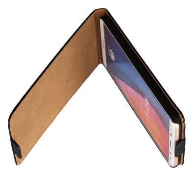 Huawei Mate 10 Lite klasisks ādas vertikāli atvēramais melns maciņš / Vacins.lv