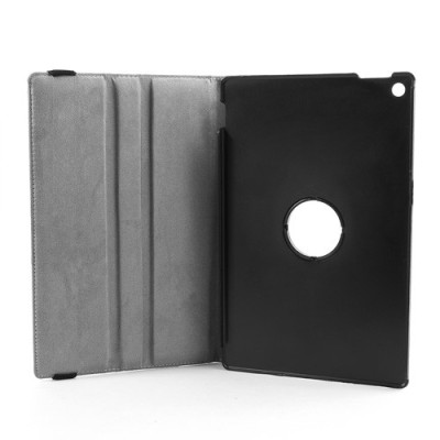 Sony Xperia Tablet Z atverčiamas juodas odinis dėklas (dėkliukas), sukiojamas 360° / Priedai.lt