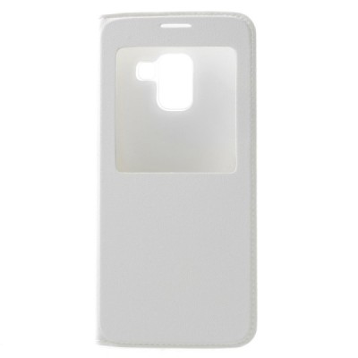 Samsung Galaxy A8 2018 (A530F) balts atvēramais maciņš ar lodziņu / Vacins.lv