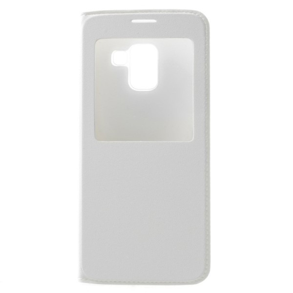 Atvēramais maciņš ar lodziņu - balts (Galaxy A8 2018)