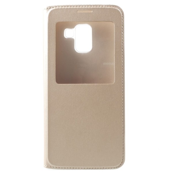 Atverčiamas dėklas su langeliu - auksinis (Galaxy A8 2018)