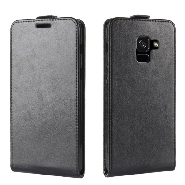 Vertikaliai atverčiamas dėklas - juodas (Galaxy A8 2018)