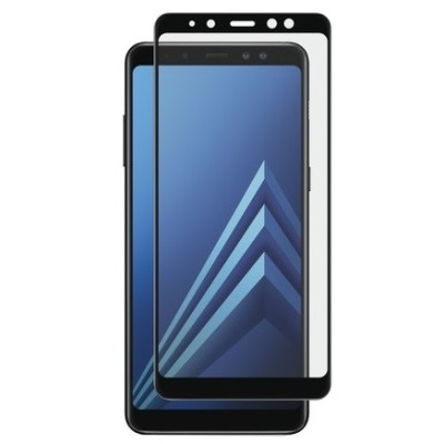 Samsung Galaxy A8 2018 (A530F) „Calans“ 9H Tempered Glass sustiprintos apsaugos juodas pilnai dengiantis apsauginis ekrano stikl