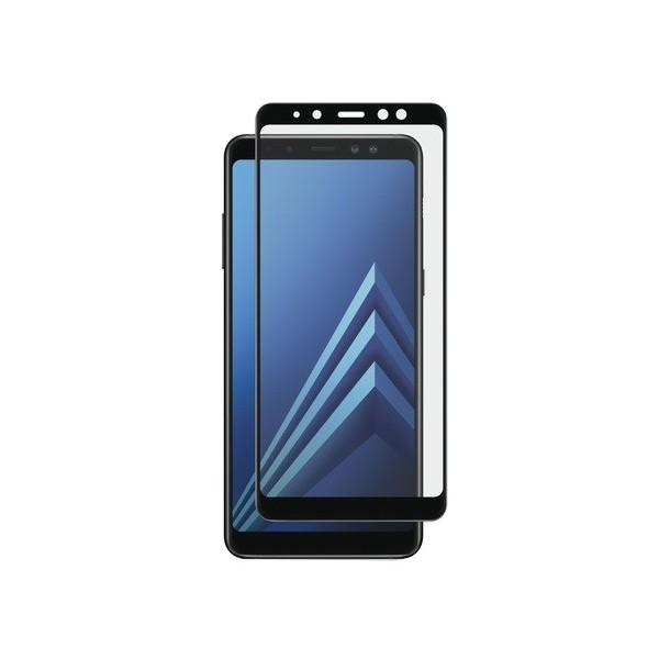 „Calans“ Tempered Glass pilnai dengiantis apsauginis ekrano stiklas 0.2 mm - juodas (Galaxy A8 2018)