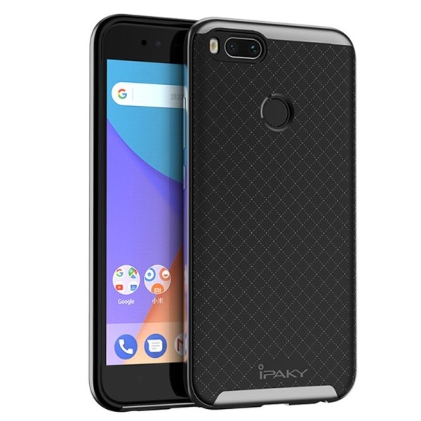 „IPAKY“ kieto silikono (TPU) dėklas - juodas / pilkas (Mi A1 / 5X)