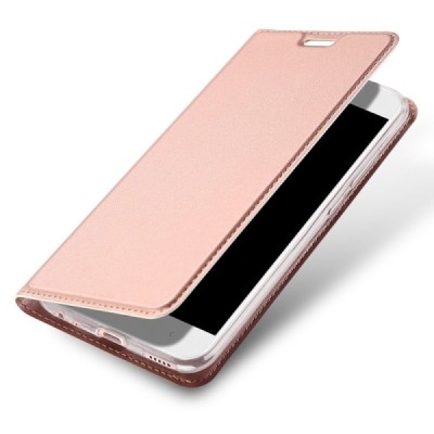 „Dux Ducis“ Skin serijos Xiaomi Mi A1 (Mi 5X) rožinis odinis atverčiamas dėklas / Priedai.lt