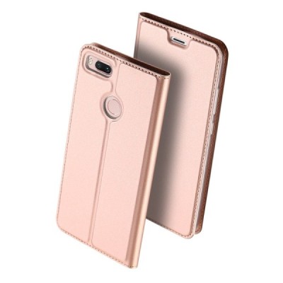 „Dux Ducis“ Skin serijos Xiaomi Mi A1 (Mi 5X) rožinis odinis atverčiamas dėklas / Priedai.lt
