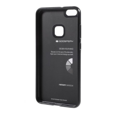 Huawei P10 Lite Mercury juodas kieto silikono TPU dėklas - nugarėlė / Priedai.lt