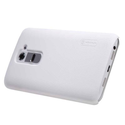 LG G2 Nillkin Frosted Shield balts plastmasas futrālis + ekrāna aizsargplēve / Vacins.lv