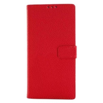 Sony Xperia Z3 atverčiamas raudonas odinis Litchi dėklas - piniginė / Priedai.lt