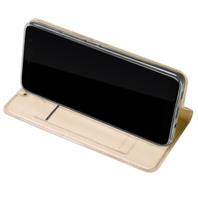 „Dux Ducis“ Skin serijos HTC U11 Plus auksinis odinis atverčiamas dėklas / Priedai.lt