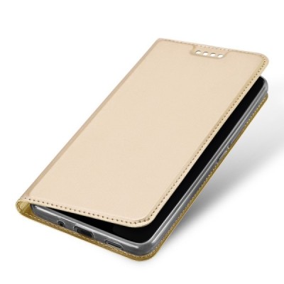 „Dux Ducis“ Skin serijos HTC U11 Plus auksinis odinis atverčiamas dėklas / Priedai.lt