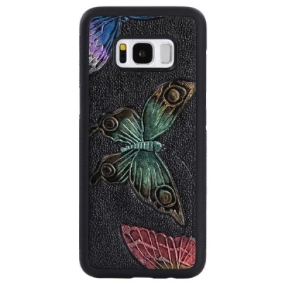 Samsung Galaxy S8 (G950) krāsains cieta silikona apvalks - Tauriņi / Vacins.lv