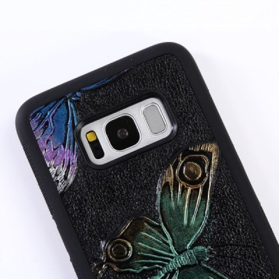 Samsung Galaxy S8 (G950) spalvotas kieto silikono TPU dėklas (nugarėlė) - Drugeliai / Priedai.lt