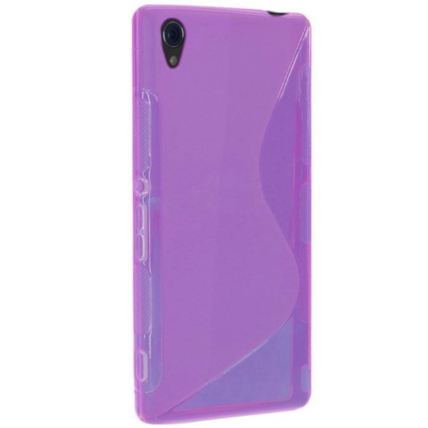 „S-Line“ kieto silikono (TPU) dėklas - skaidrus, violetinis (Xperia Z3)
