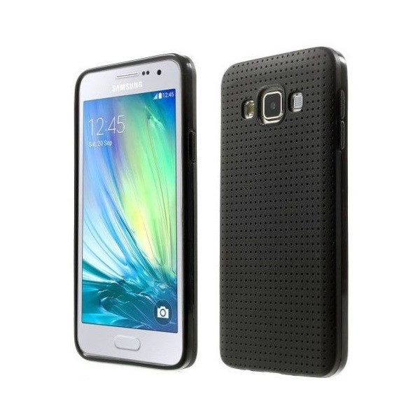 „Dots“ kieto silikono (TPU) dėklas - juodas (Galaxy A3 2015)