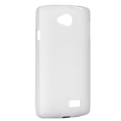 LG F60 (D390) dėklas (kieto silikono - TPU, matinis, baltas) / Priedai.lt
