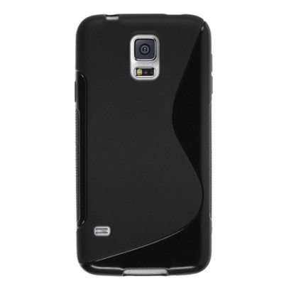 Samsung Galaxy S5 mini G800 S-Line cieta silikona (TPU) apvalks - melns / vacins.lv