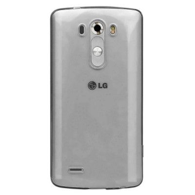 LG G3 D855 skaidrus (permatomas) silikoninis TPU ploniausias pasaulyje pilkas dėklas / Priedai.lt
