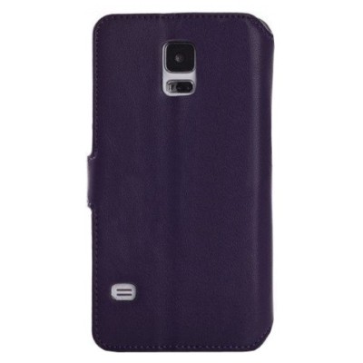 Samsung Galaxy S5 (G900, G903) atvēramais ādas violeta retro maciņš (maks) / Vacins.lv