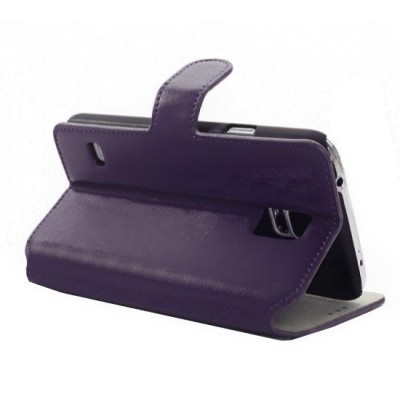 Samsung Galaxy S5 (G900, G903) atvēramais ādas violeta retro maciņš (maks) / Vacins.lv