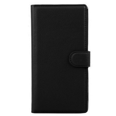 Sony Xperia T3 atvēramais ādas melns retro maciņš (maks) / Vacins.lv