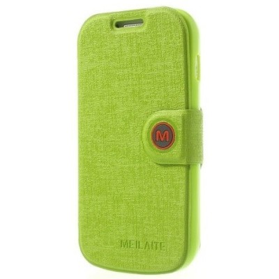 Samsung Galaxy S Duos 2 S7582, S Duos S7562, Trend S7560, Trend Plus S7580 atverčiamas žalias dėklas - knygutė / Priedai.lt