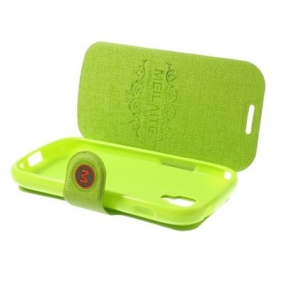 Samsung Galaxy S Duos 2 S7582, S Duos S7562, Trend S7560, Trend Plus S7580 atverčiamas žalias dėklas - knygutė / Priedai.lt