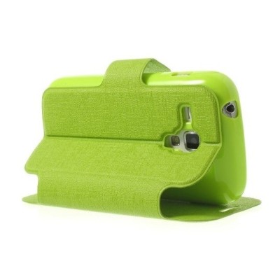 Samsung Galaxy S Duos 2 S7582, S Duos S7562, Trend S7560, Trend Plus S7580 atverčiamas žalias dėklas - knygutė / Priedai.lt