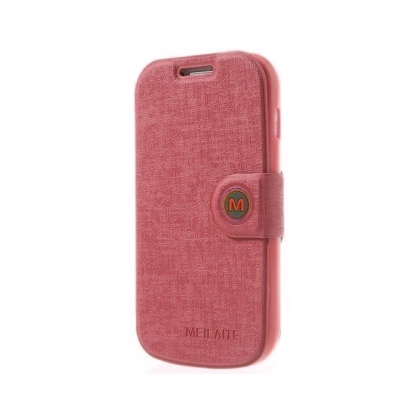 „MLT“ atverčiamas dėklas - šviesiai rožinis (Galaxy S Duos / S Duos 2 / Trend / Trend Plus)