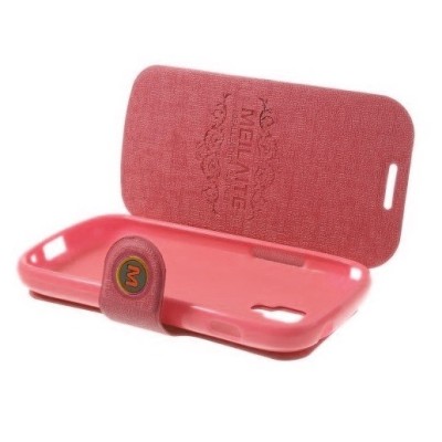 Samsung Galaxy S Duos 2 S7582, S Duos S7562, Trend S7560, Trend Plus S7580 MLT atverčiamas šviesiai rožinis dėklas - knygutė / P