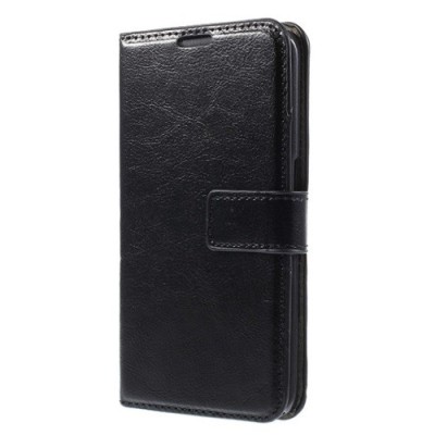 Apple iPhone 6 (6s) atverčiamas juodas odinis dėklas, knygutė - piniginė / Priedai.lt