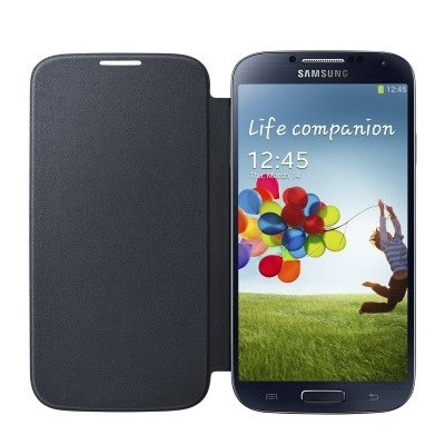 Samsung Galaxy S4 (i9500) melns atvēramais Flip Wallet ādas maciņš - maks / Vacins.lv