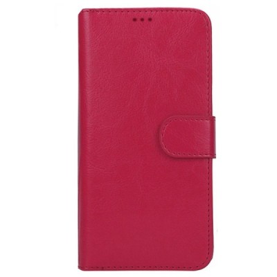 Apple iPhone 6s+ Plus atvēramais tumši rozs ādas Litchi maciņš - maks / Vacins.lv