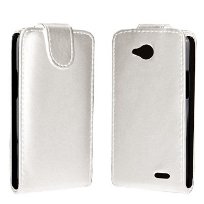 LG L90 (D405) vertikāli balts atvēramais futrālis / Vacins.lv