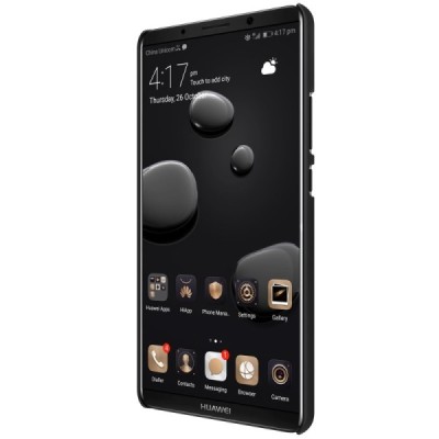 Huawei Mate 10 Pro Nillkin Frosted Shield juodas plastikinis dėklas + apsauginė ekrano plėvelė / Priedai.lt