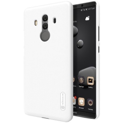 Huawei Mate 10 Pro Nillkin Frosted Shield baltas plastikinis dėklas + apsauginė ekrano plėvelė / Priedai.lt