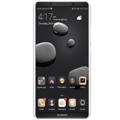 Huawei Mate 10 Pro Nillkin Frosted Shield baltas plastikinis dėklas + apsauginė ekrano plėvelė / Priedai.lt