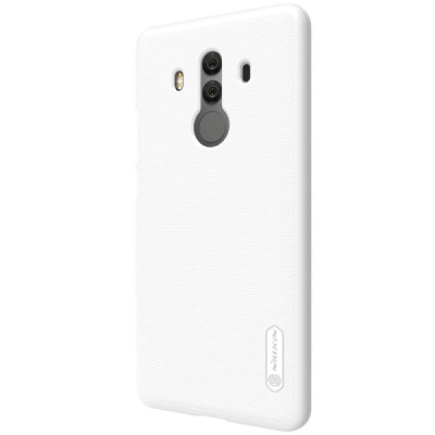 Huawei Mate 10 Pro Nillkin Frosted Shield baltas plastikinis dėklas + apsauginė ekrano plėvelė / Priedai.lt