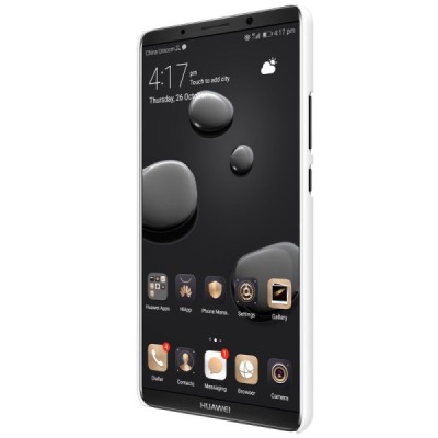 Huawei Mate 10 Pro Nillkin Frosted Shield baltas plastikinis dėklas + apsauginė ekrano plėvelė / Priedai.lt