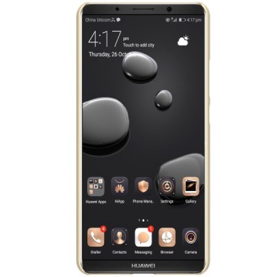 Huawei Mate 10 Pro Nillkin Frosted Shield auksinis plastikinis dėklas + apsauginė ekrano plėvelė / Priedai.lt